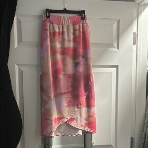 Dainty Jewells Pink Abstract Swim Skirt